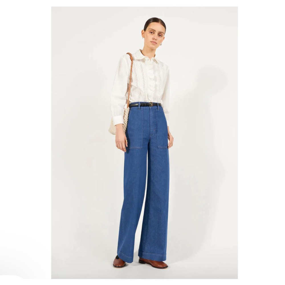 Masscob Giant Wide Leg Trouser High Waist Jeans Size 38 EU 6 US
